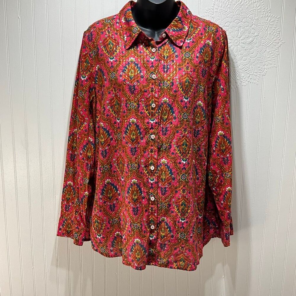 TALBOTS Cotton Long Sleeve Blouse
